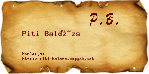 Piti Balázs névjegykártya